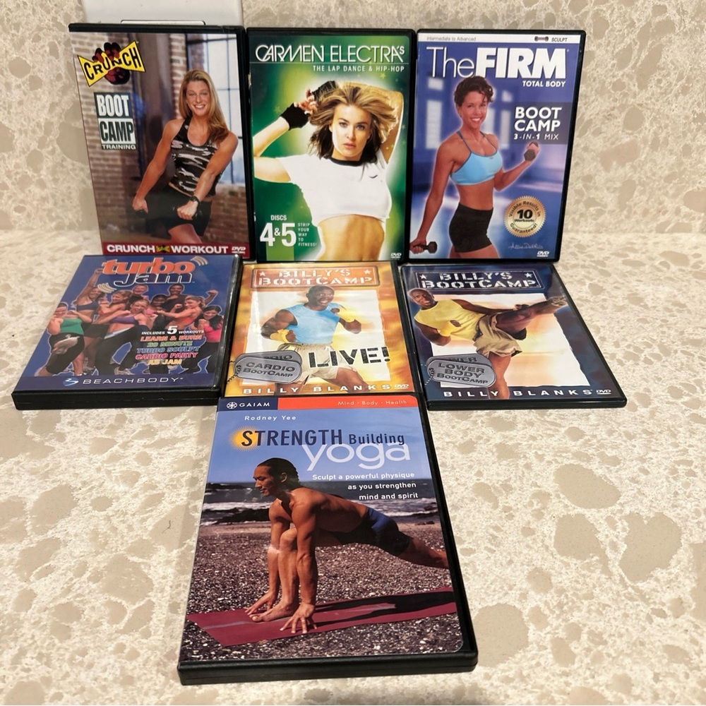 Mix Lot Of 7 Exercise Workout DVDs Yoga/Boot Camp/Dance&Hip Hop